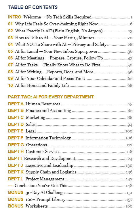 Interior preview — Table of Contents